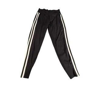 Athleta Side Stripe Jogger Pants Black White Women's Size S Stretch
